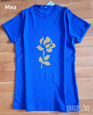 Дамска тениска в син цвят., снимка 3 - Тениски - 45783158