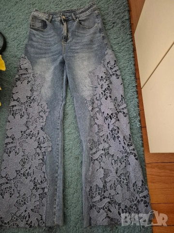 дънки с дантела, снимка 3 - Дънки - 53389968