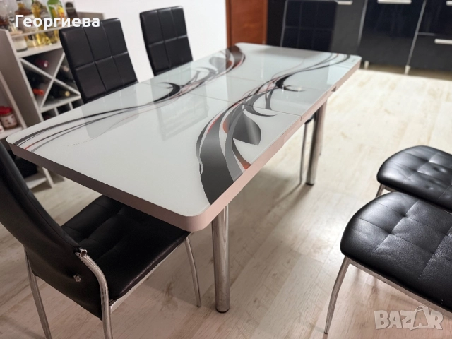 Трапезна маса и 6 стола, снимка 4 - Маси - 52540432