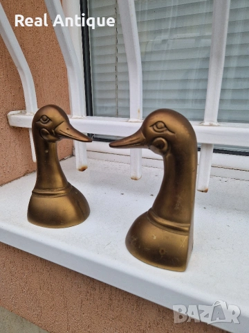 Чифт страхотни антикварни бронзови фигури статуетки стопери за книги , снимка 9 - Антикварни и старинни предмети - 54214385