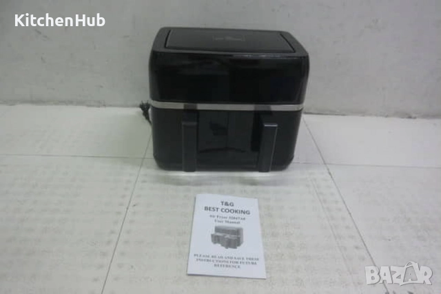 Двоен Air fryer T&G BEST COOKING 32847A0 - отделни LED дисплеи за всяка зона, снимка 7 - Фритюрници - 52382492