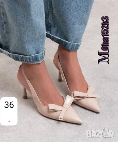 обувки на ток с панделка 