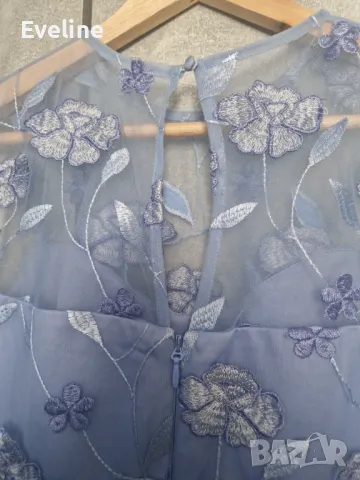 Прекрасна рокля в син цвят, размер M, снимка 4 - Рокли - 50150652