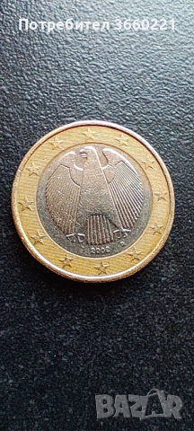 Монета от 1 евро, Германия, 2002 г, снимка 3 - Нумизматика и бонистика - 53862887