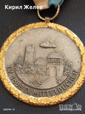 Стар медал Спортно дружество MITTELBUCHEN рядък за КОЛЕКЦИОНЕРИ 30725, снимка 2 - Антикварни и старинни предмети - 51534132