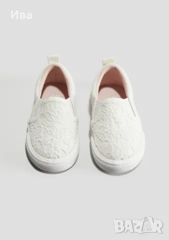 Детски обувки с дантела slip on H&M 23 номер, снимка 3 - Детски обувки - 48536639