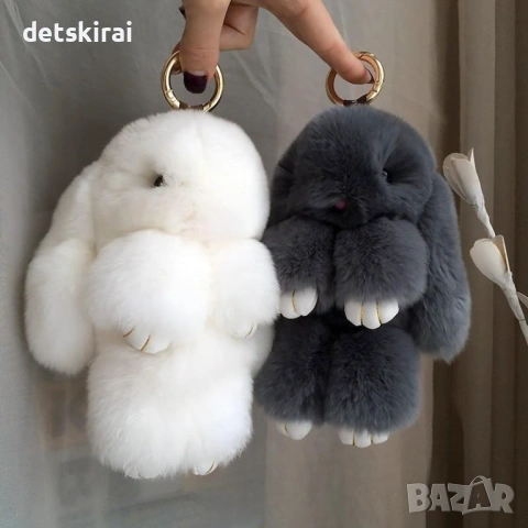 Меко пухкаво зайче ключодържател, снимка 8 - Други - 54223361
