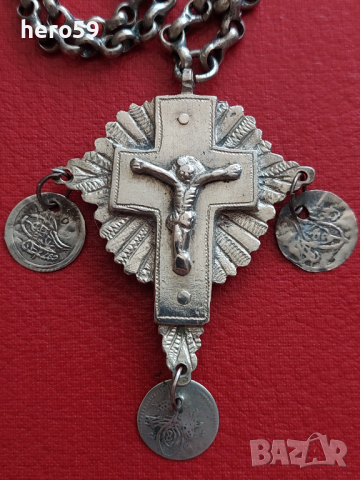 Много стар православен кръст от високопробно сребро 900, снимка 3 - Антикварни и старинни предмети - 45003629
