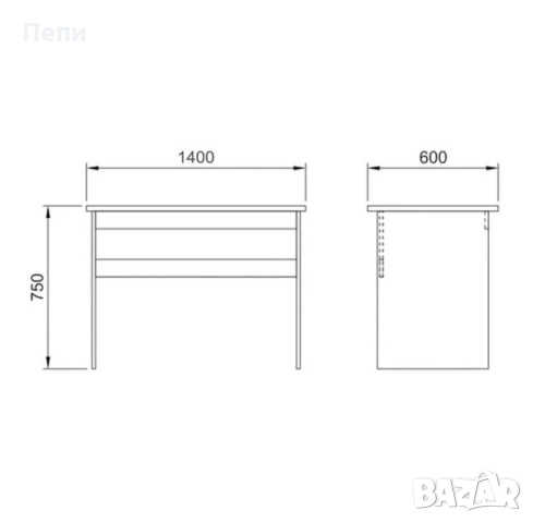 Бюро Гранд сонома aрвен / сиво кобалт гланц, снимка 2 - Бюра - 54209574