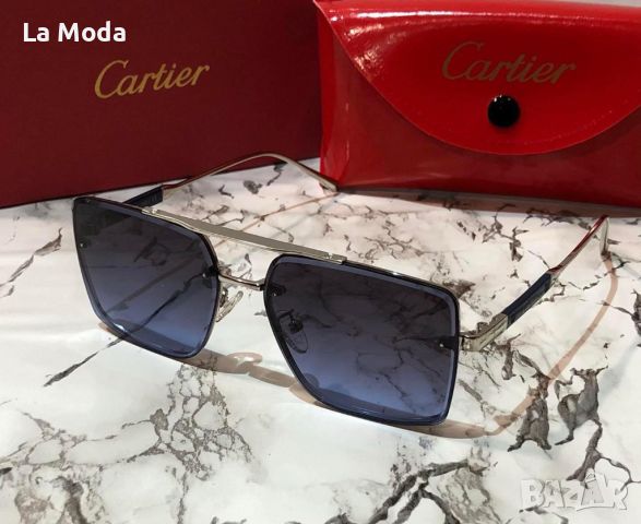Мъжки слънчеви очила сини Cartier реплика, снимка 1 - Слънчеви и диоптрични очила - 46123844