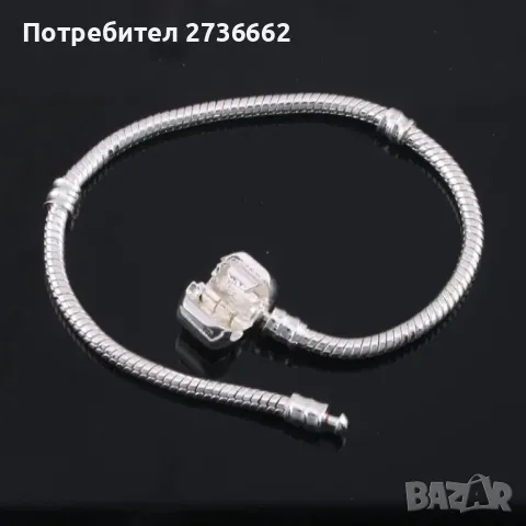 Сребърна гривна Пандора , снимка 4 - Гривни - 49334973