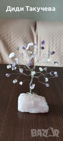 Кристални дръвчета изцяло от естествени камъни.Дървото на живота и любовта., снимка 1 - Декорация за дома - 19828944