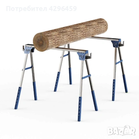 2 бр. Магаре стойки 760-900 мм, 300 кг с държачи за маса, снимка 2 - Други инструменти - 53661583