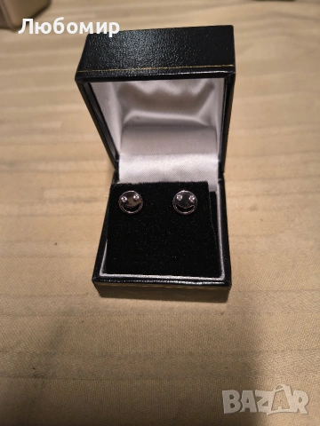 БЛЕСТЯЩО ЩАСТЛИВО ЛИЦЕ - MIT KRISTALLEN VON SWAROVSKI® - Обеци - сребристи, снимка 4 - Обеци - 53838066