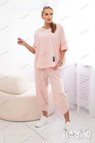Дамски памучен комплект блуза + панталон, 13цвята , снимка 10 - Комплекти - 46468554
