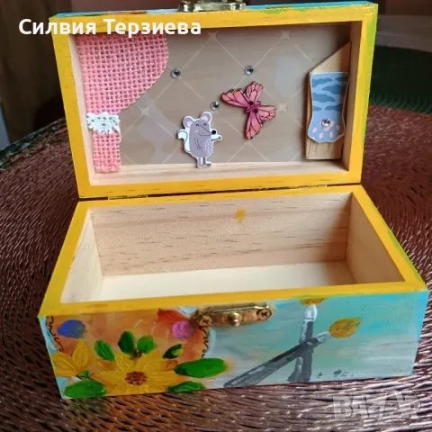Дървена кутия с детски мотиви, снимка 3 - Други - 49995503