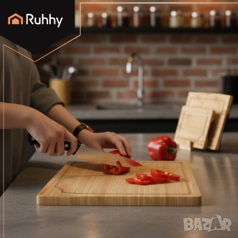 Комплект дъски за рязане / Бамбукови дъски / Кухненски дъски за рязане, снимка 5 - Аксесоари за кухня - 52659258