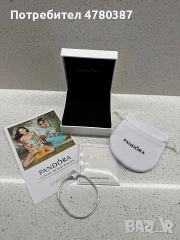 Сребърна гривна Pandora Crown, снимка 5 - Гривни - 54007398