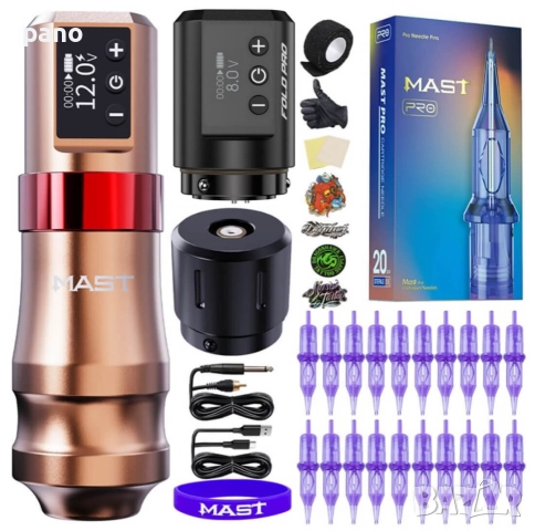 Mast Mini tattoo kit 2batery Нов комплект за татуиране/татуировки/татуси, снимка 8 - Друго оборудване - 52638517