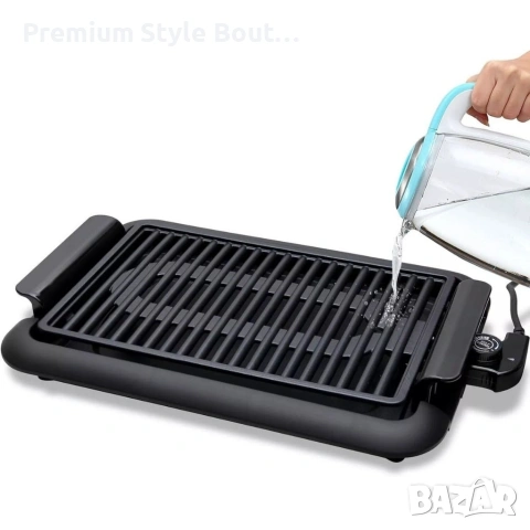 Електрическа настолна скара 1200W без дим – Преносимо барбекю за балкон и градина, 38x25 см, снимка 2 - Други стоки за дома - 53923616