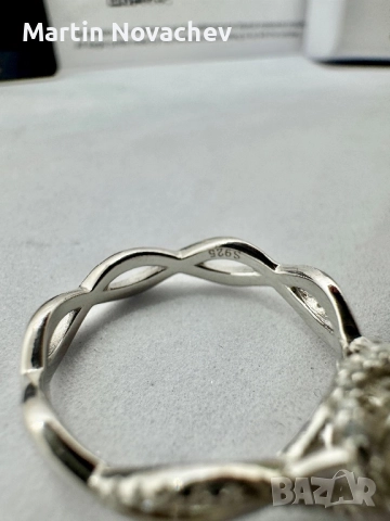 Сребърен пръстен с мойсанит (Диамант) 1 карат, снимка 9 - Пръстени - 51684521