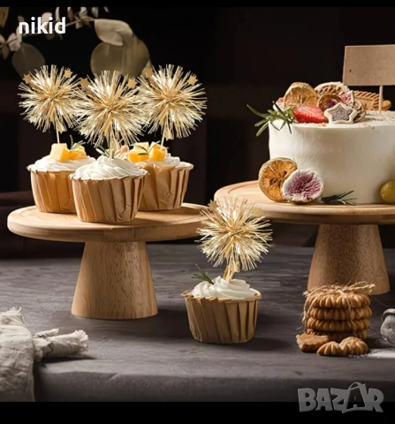 Златисти Фойерверки помпони топери топер декор украса клечки за торта парти хапки украса, снимка 5 - Други - 54176266