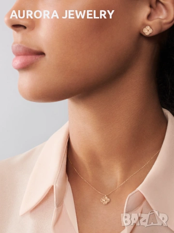 Van Cleef & Arpels VCA Gold Clear Sweet Alhambra Clover Дамско Колие, снимка 4 - Колиета, медальони, синджири - 53405071