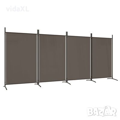 vidaXL Параван за стая, 4 панела, антрацит, 346x180 cм, текстил(SKU:350264