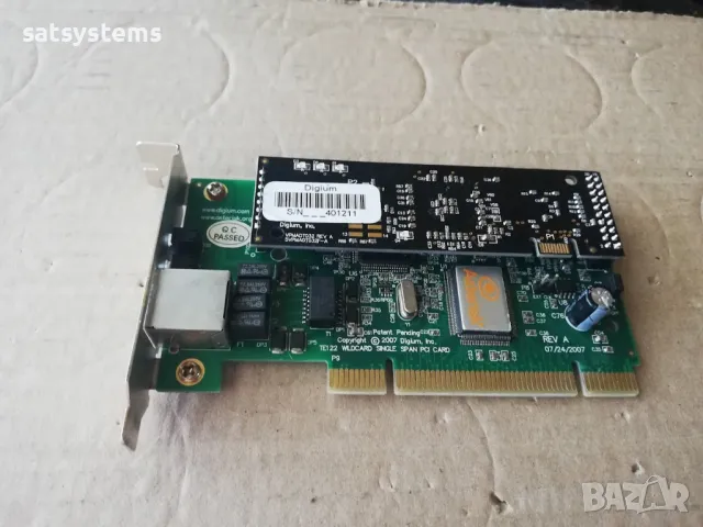 Digium Wildcard TE122 Single Span PCI Card+ECHO MODULE, снимка 5 - Мрежови адаптери - 47124022