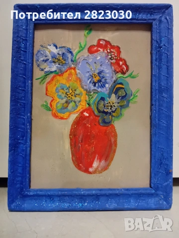 Картина, цветя, акрилни бои