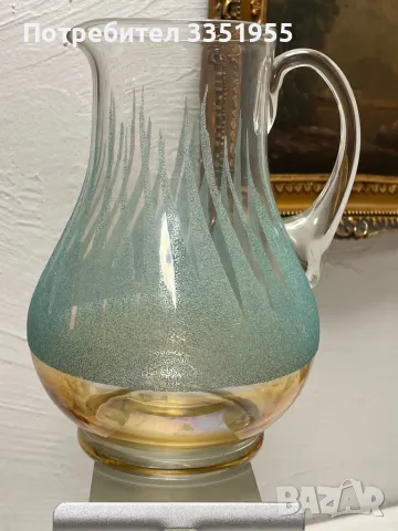 Кана с три чаши от калиев Кристал, снимка 6 - Антикварни и старинни предмети - 49781616