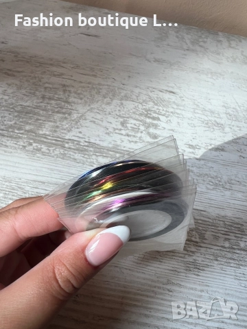 Комплект от 10 броя цветно тиксо тип лента за маникюр на ноктите ❤️, снимка 3 - Комплекти и лотове - 52352669