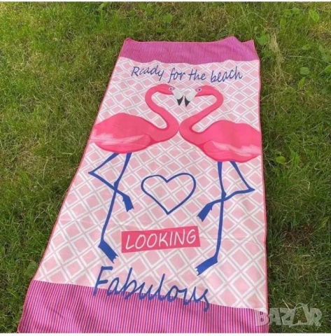 плажна хавлия с фламинго 