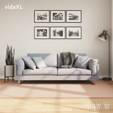 vidaXL Килим HUARTE с къс косъм, мек и миещ се, руж, 140x200 см（SKU:375153）, снимка 2 - Килими - 49534066