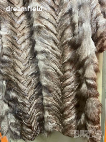 Предпразнична цена- Палто от сребърна лисица