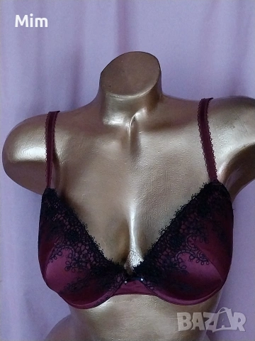 80 В Сатенен сутиен бордо, снимка 4 - Бельо - 53626727