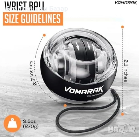 Нова Жироскопична топка за сила на захват, китка и ръка – без батерии, снимка 7 - Други - 53681102