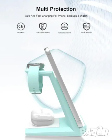 ADADPU 3v1 зарядна станция, Samsung Galaxy, Galaxy Watch, Galaxy Buds, снимка 6 - Безжични зарядни - 49792804