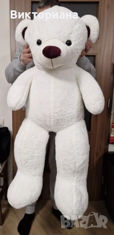 Огромен бял мечок 110см, снимка 2 - Плюшени играчки - 50742034