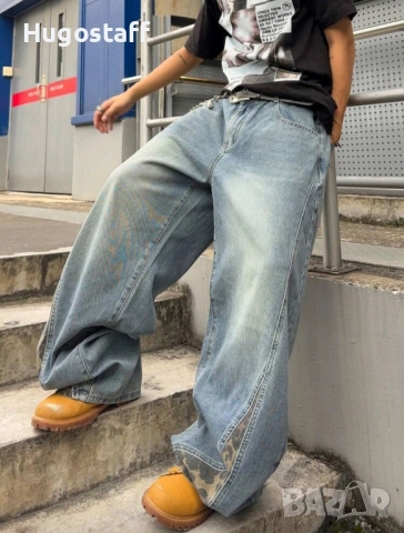 Нови baggy дънки Casual Loose Fit Jeans панталони камуфлаж размер 34