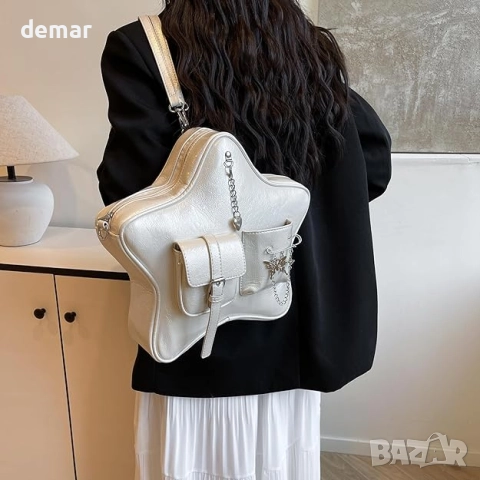 Чанта Homvik с форма на звезда, сладка естетическа Y2K ретро готическа чанта през рамо, снимка 4 - Чанти - 51786295