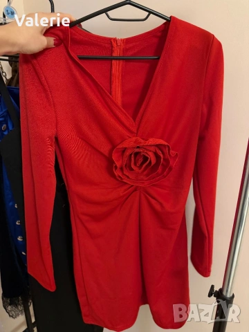 Дамска червена коктейлна рокля , снимка 3 - Рокли - 53226318