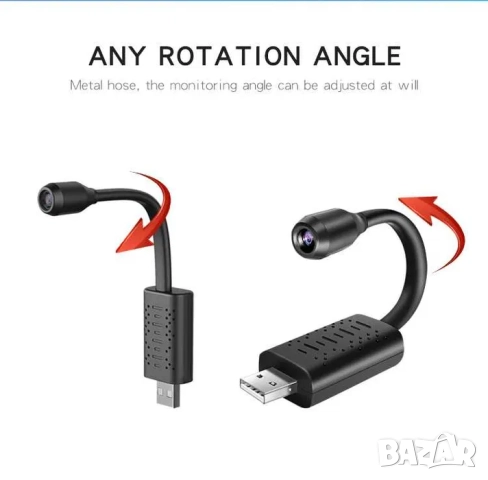 Скрита Wi-Fi камера с USB накрайник, видеонаблюдение, шпионска камера, снимка 3 - IP камери - 52208675