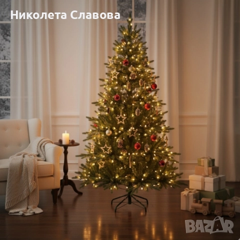 Красива коледна елха с естествено излъчване – празниците започват тук!