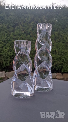 Rogaska Словения два феноменални свещника от оловен кристал, снимка 9 - Декорация за дома - 52544557