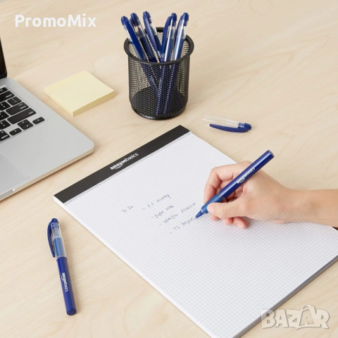 Комплект от 12 броя писалки Amazon Basics AH2009A-12-BL Ролер писалка химикалки