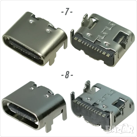 Букса конектор USB Type-C  16 pin ,17 pin USB 3.1 , USB 3.2 SMT Connector, снимка 5 - Ремонт на друга електроника - 50675457