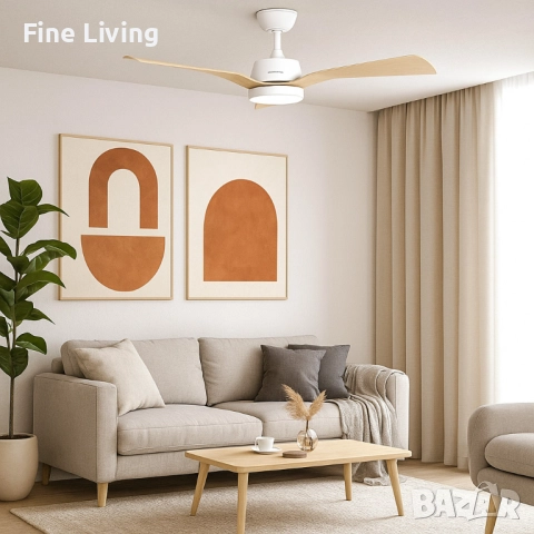 Таванен вентилатор Brizy Bright Outdoor с дистанционно управление,LED осветление,6 скорости,45W DC м, снимка 9 - Вентилатори - 52194569