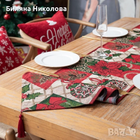 Коледна покривка за маса - идеалната празнична декорация, снимка 4 - Покривки за маси - 52445073
