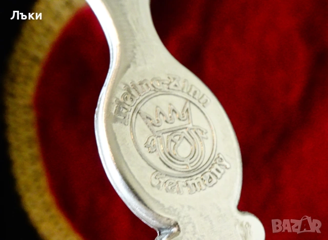 Калаена лъжица с любовна сцена за калаена сватба. , снимка 7 - Антикварни и старинни предмети - 53975728